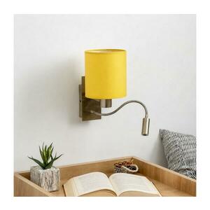 Brilagi-LED Flexibilis fali lámpa NUBILA 1xE27/25W/230V + LED/3W sárgaréz/sárga BG1557+BG2452 kép