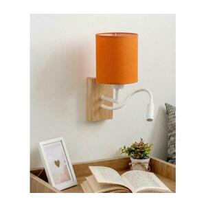 Brilagi - LED fali lámpa NUBILA WOOD 1xE27/25W/230V + LED/3W tölgy/fehér/narancssárga BG1565+BG2453 kép