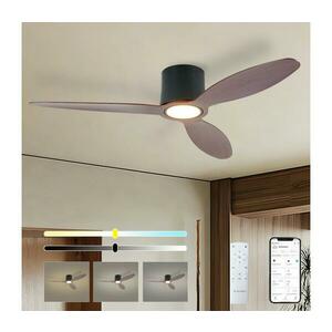 ZE - LED mennyezeti látor VENTORA LED/24W/230V Wi-Fi Tuya fekete/dió + távirányító ZEV034 kép