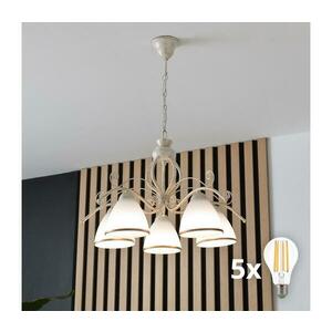 Brilagi - ANTICO LED láncos csillár 5xE27/60W/230V 3000K fehér patina 8590828036838 kép