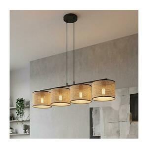 EMIBIG ECO zsinóros csillár 4xE27/15W/230V bézs/rattan 1654/4 kép