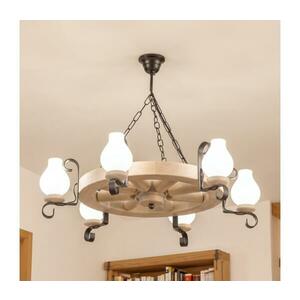 Brilagi - ROATA láncos csillár 6xE14/40W/230V tölgy EX-01084 kép