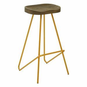 Aranyszínű-natúr színű szilfa bárszék (ülésmagasság 78 cm) District – Premier Housewares kép