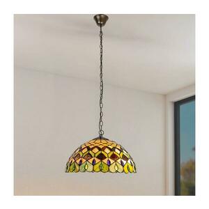 Brilagi - láncos Tiffany-vitrázs csillár MARGARET 2xE27/60W/230V 63063 kép