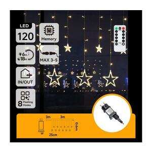 B.V. - LED kültéri karácsonyi fényfüzér 120xLED/6W/230V/8 üzemmód 3x0, 6m IP44 meleg fehér+Távirányító B10303S74 kép