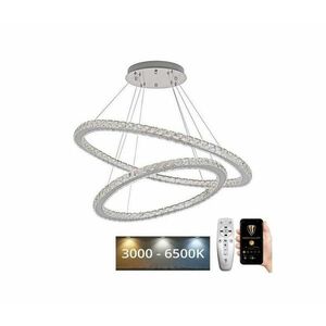 LED állítható fényerejű csillár kábellel LED/160W/230V 3000-6500K ezüst + DO J6354/CH kép