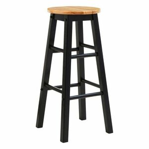 Fekete-natúr színű kaucsukfa bárszék (ülésmagasság 74 cm) Chester – Premier Housewares kép