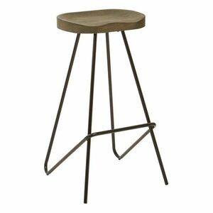 Fekete-natúr színű szilfa bárszék (ülésmagasság 78 cm) District – Premier Housewares kép
