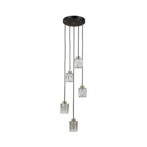 PND-40813-5R-BK-HBR - Kábellel függesztett csillár TORNO 5xE14/40W/230V fekete/arany PND-40813-5R-BK-HBR kép