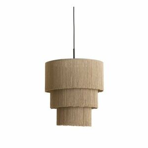 Szürkésbarna függőlámpa textil búrával ø 10 cm Malaika – Light & Living kép