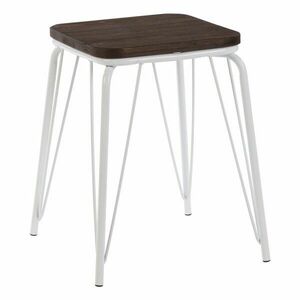Fehér-sötét natúr színű szilfa ülőke District – Premier Housewares kép