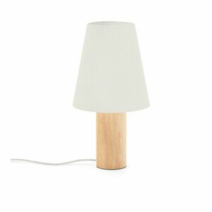 Fehér-natúr színű kaucsukfa asztali lámpa textil búrával (magasság 49, 5 cm) Marga – Kave Home kép