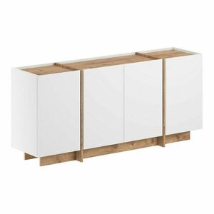 Fehér komód kábellyukkal borovi fenyő dekorral 180x80x45 cm Dorma – Kalune Design kép
