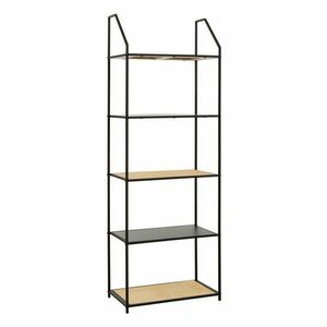 Fekete-natúr színű fém polcos állvány 61x179x34 cm Depok – Premier Housewares kép