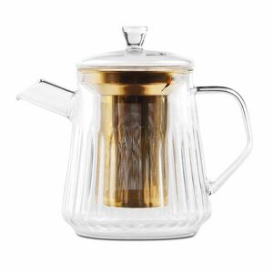 Aranyszínű üveg teáskanna szűrővel 900 ml Mia – Vialli Design kép