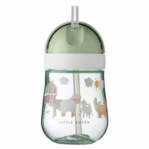 Fehér-világoszöld tritán gyerek ivópalack 300 ml Little Farm by Little Dutch – Mepal kép