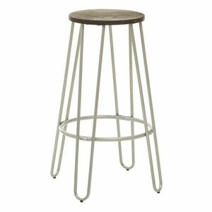 Ezüstszínű-natúr színű szilfa bárszék (ülésmagasság 75 cm) District – Premier Housewares kép