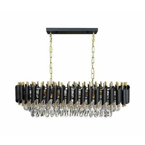 Láncos csillár CRISTAL 10xE14/10W/230V fekete/arany ML2518 kép