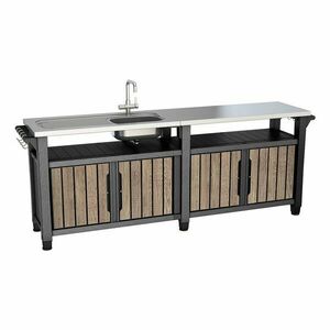 Kerti konyha kőrisfa dekorral 237x52 cm Unity Chef – Keter kép