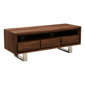 Sötét natúr színű akácfa TV-állvány 140x52x50 cm Simla – Premier Housewares kép