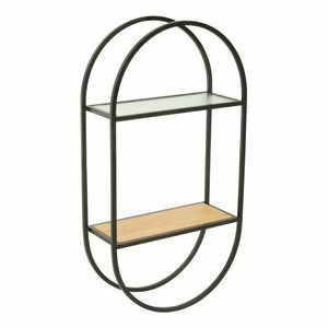 Fekete-natúr színű többszintes fém fali polc 35 cm Mataram – Premier Housewares kép