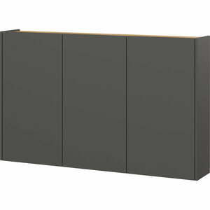 Antracitszürke függő szekrény tölgyfa dekorral 138x87x25 cm Libbiano – Germania kép