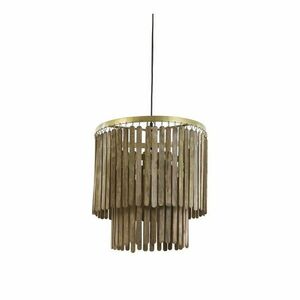 Barna függőlámpa fa búrával Gularo – Light & Living kép