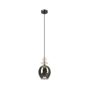 VELLO kábeles függőlámpa 1xE27/15W/230V fekete/füstös rózsaszín/bézs/fekete LM-1.308/ROSE kép