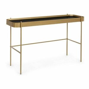 Aranyszínű konzolasztal üveg asztallappal 43x120, 5 cm Rashida – Bizzotto kép
