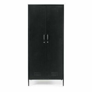 Fekete fém zárható szekrény 80x185x50 cm Cambridge – Yes Everyday kép