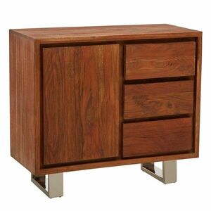 Sötét natúr színű akácfa komód 92x82x40 cm Simla – Premier Housewares kép
