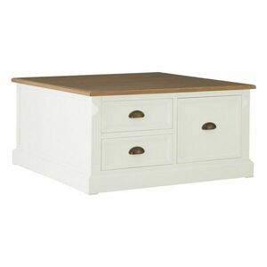 Fehér dohányzóasztal fenyőfa dekorral 90x90 cm Hardwick – Premier Housewares kép