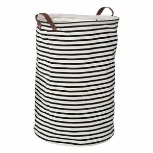 Fekete-fehér textil szennyeskosár 54 l Stripe – Premier Housewares kép