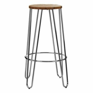 Ezüstszínű-natúr színű szilfa bárszék (ülésmagasság 75 cm) District – Premier Housewares kép