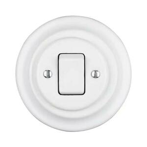 Reblig - Porcelán retro egypólusú kapcsoló 7-es kerettel, fehér RG140Q-W kép