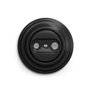 Reblig - Retro előfizetői TV+R (végzáró) aljzat kerettel, fekete RG0016+RG0068 kép