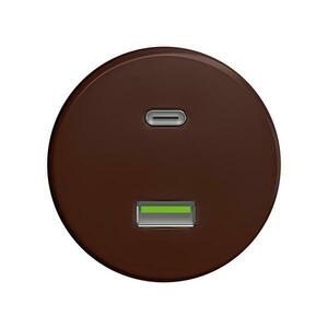 Reblig - Retro USB konnektor A+C, keret nélküli, barna H/USB kép