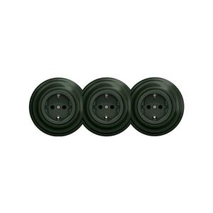 Reblig - Háromaljzatú retro fali aljzat kerettel SCHUKO 230V zöld RG0063+2xRG0062+3xRG0112 kép