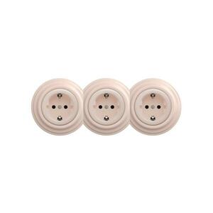Reblig - Hármas retro fali dugalj kerettel SCHUKO 230V antik rózsaszín RG0121+2xRG0120+3xRG0143 kép