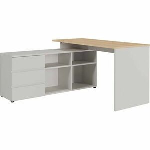 Íróasztal tölgyfa dekoros asztallappal 145x146 cm Lissabon – Germania kép