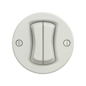 Reblig - Retro keret nélküli dupla kapcsoló, fehér kerámia K/V2/TL2 kép