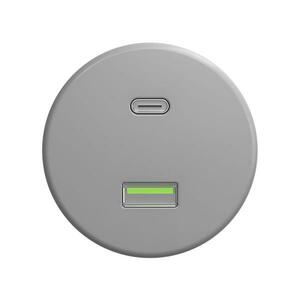 Reblig - Retro keret nélküli USB aljzat A+C szürke S/USB kép