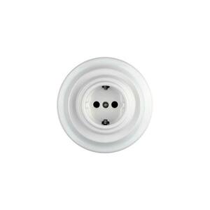 Reblig - Porcelán retro fali aljzat kerettel SCHUKO 250V/16A fehér RGRAG-W kép