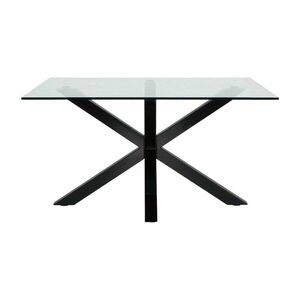 Fekete dohányzóasztal üveg asztallappal 70x130 cm Argo – Kave Home kép