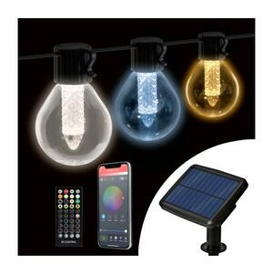 LED Dimmelhető napelemes fényfüzér 15xLED/1, 5W/3, 7/5V 2200 mAh 9 m IP65 fekete + távirányító 11743 kép