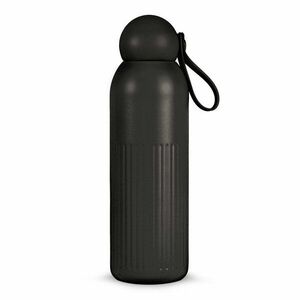 Fekete rozsdamentes acél termopalack szívószállal 500 ml Tekla – Sagaform kép