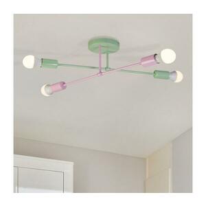 Felületre szerelhető csillár CAMBRIDGE 4xE27/15W/230V zöld/rózsaszín W-2022/4 MT+LPK kép