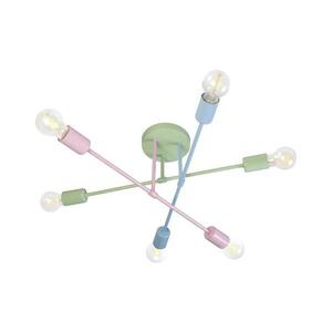 Felületre szerelt CAMBRIDGE csillár 6xE27/15W/230V zöld/kék/rózsaszín W-2022/6 MIX III kép