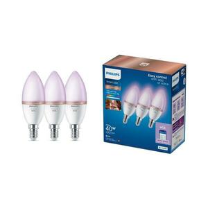 3 darabos szett RGB LED dimmelhető izzó Philips SMART C37 E14/4, 9W/230V 2200-6500K 8720169210318 kép