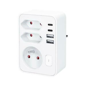 P109PD20 - elosztó 1x16A + 2x2, 5A, 2x USB-A és USB-C töltővel, fehér P109PD20 kép
